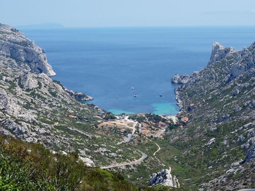 Sormiou vue du haut de la route