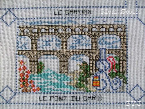 Carte brodee-Pont du Gard-Mamigoz