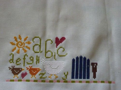 abc à la ferme R de Rien 1 - point de croix