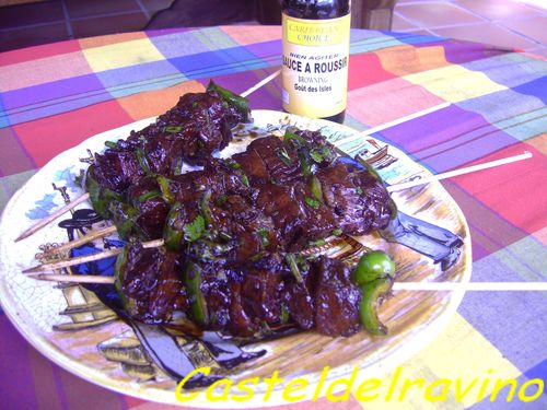 Brochettes de filet de boeuf
