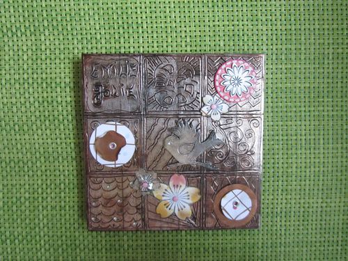 Mini couverture métal repoussé