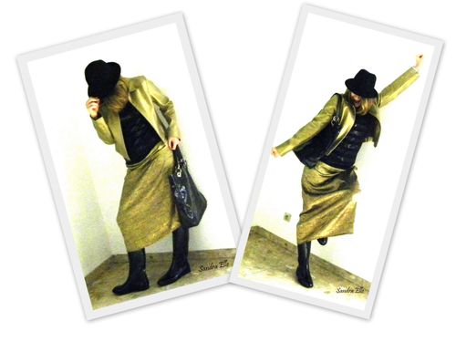 Tenue noir et or