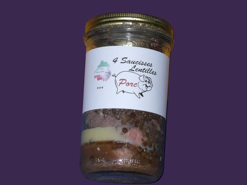 Saucisses Porc Lentilles