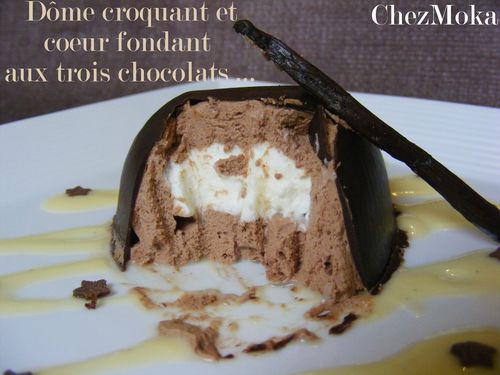 Dessert trois chocolats en coupe