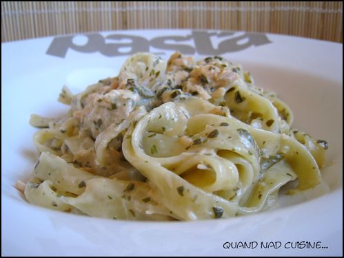 Tagliatelles à l'oseille et au saumon 7 tagliatelles à l'oseille et au saumon