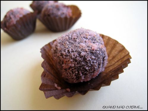 truffes chocolat-biscuits roses