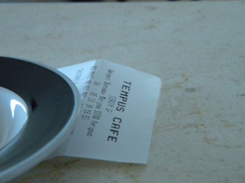 ticket de caisse Tempus Café, Aéroport de Mérignac