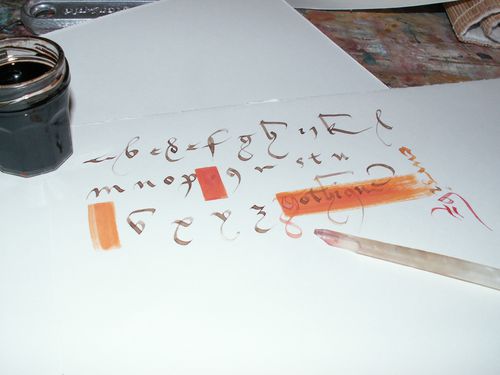 gothique cursive plume d oie