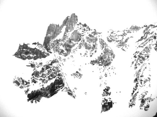 06 - montagnes enneigées - dessin