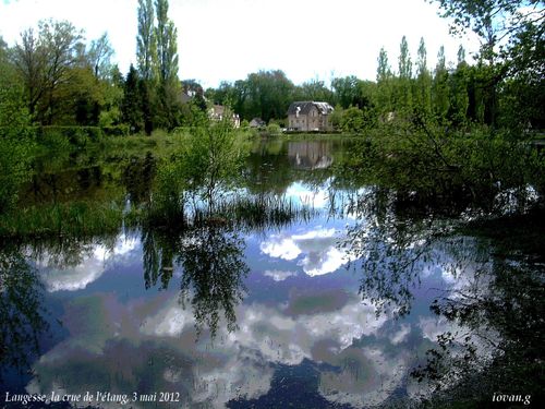 Langesse, La crue de l'étang, 3 mai 2012