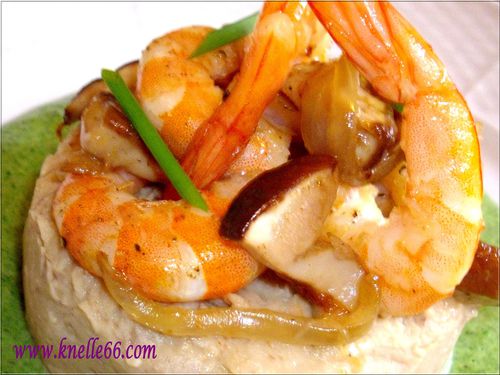 Gambas à la purée de châtaignes 3