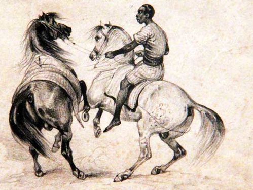 836f4 Esclave promenant les chevaux du sultan (Victor Adam)