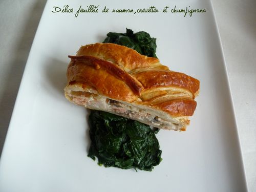 Délice feuilleté de saumon crevettes4
