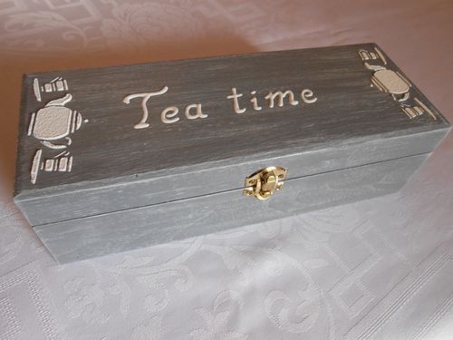 Boîte à thé Tea Time grise