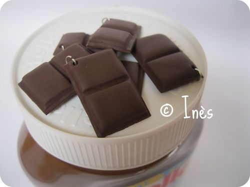 Scrap Inès tablettes carrés chocolat fimo chocolate bar p