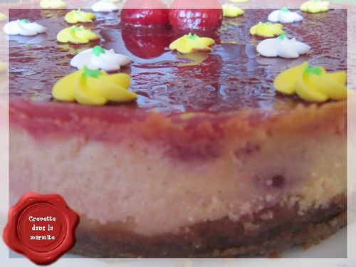 Cheese-cake, coulis de framboise4