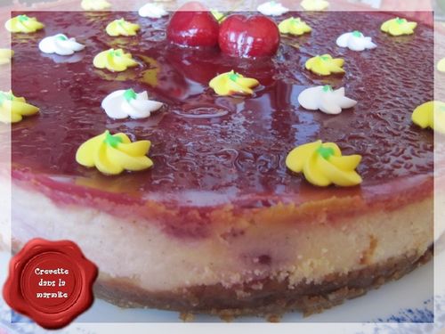 Cheese-cake, coulis de framboise5