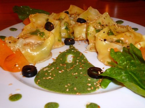 tortelinis courge olive noire et sauce epinards 3