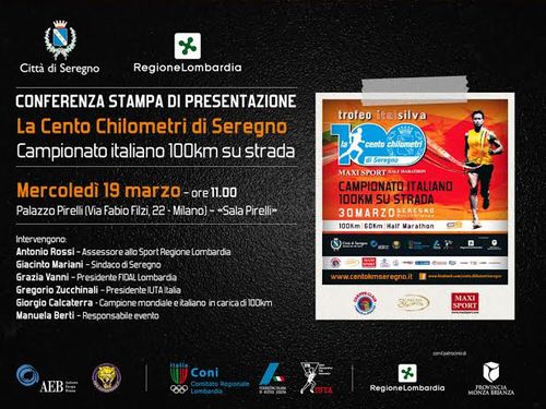 100 km di Seregno 2014. Mercoledì 19 marzo, la conferenza stampa di presentazione