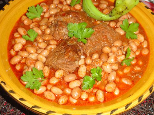 Tajine loubya hamra belham cassoulet d haricot borlotti Plat algérien