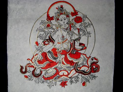 af24-affiche-tibetaine-papier-nepalais-dragon