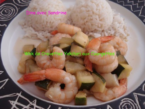 Wok de Crevettes Yakitori aux Courgettes 5