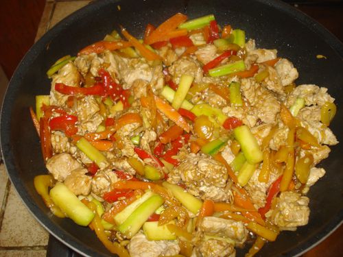 wok de poulet et légumes au soja 4