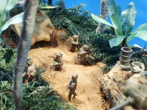 embouteillage sur la piste. Guam 1944 figurines