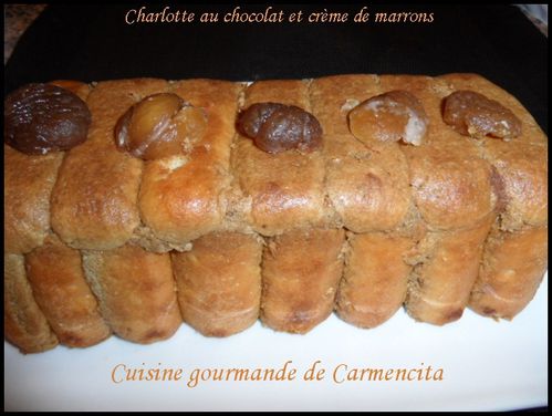 Charlotte chocolat et crème de marron-border