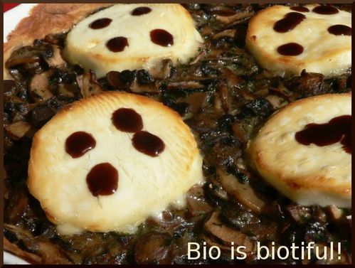 tarte champignons - crottin de chèvre 1