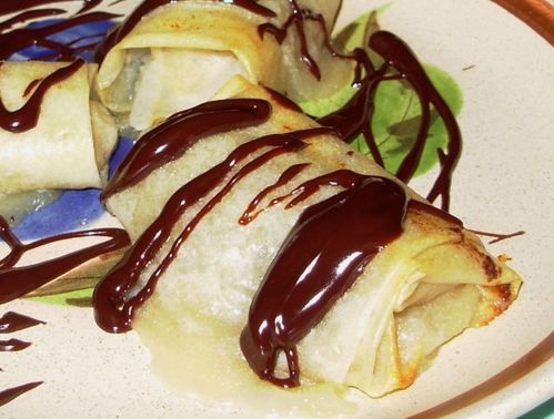 Nems à la bananes, sauce chocolat3