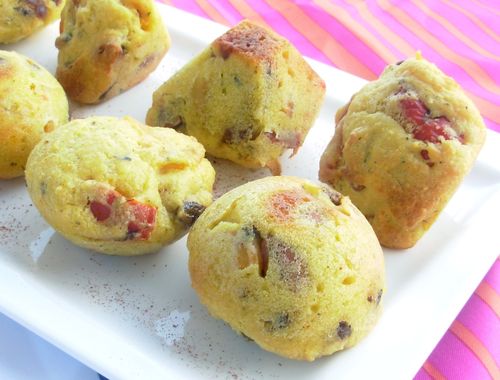 Moelleux safranés aux poivrons & aux dattes4