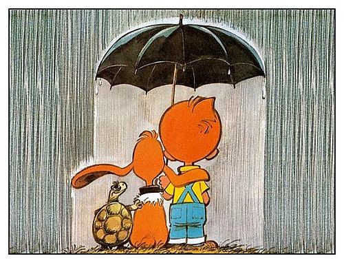 Boule, Bill et la tortue sous la pluie