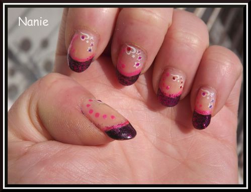 nail art rose noir concours soleil 025