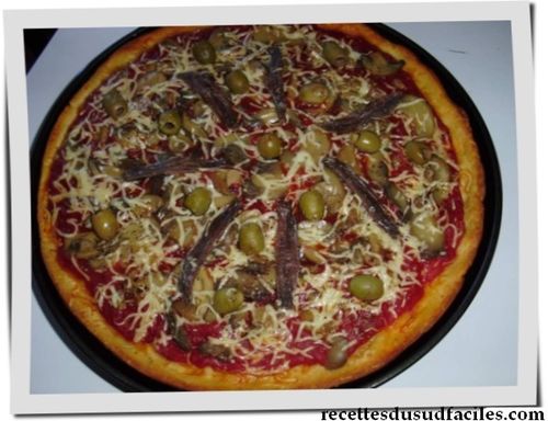 pizza aux anchois et champignons