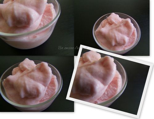 Montage sorbet peche blanche