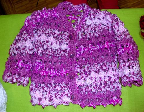 Veste violette crochet