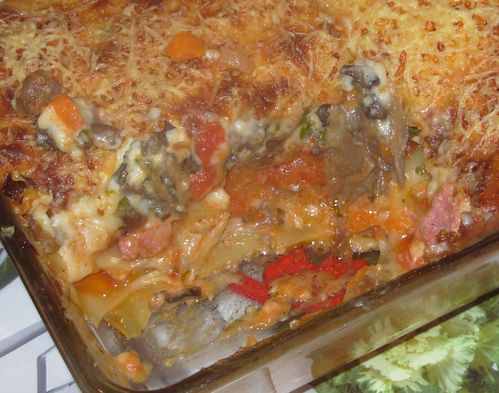 Lasagnes saucisses-champignons4