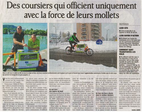 Article Dauphiné Libéré - 9 janvier 2011