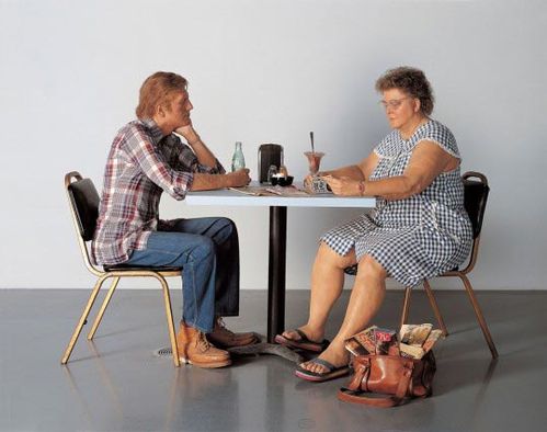 duane-hanson-self-portrait-with-model-1979