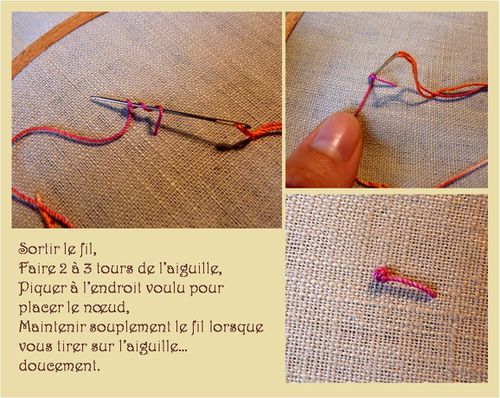 Point pistil broderie