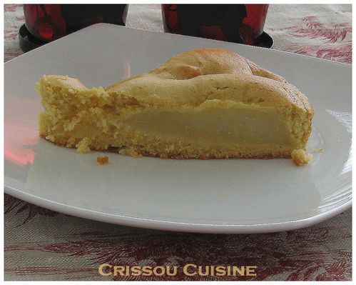 gâteau basque aux poires part