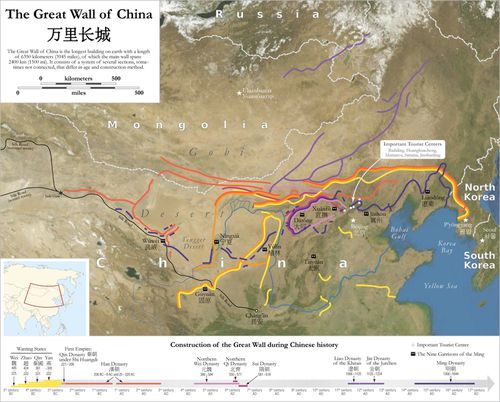 Map of the Great Wall of China