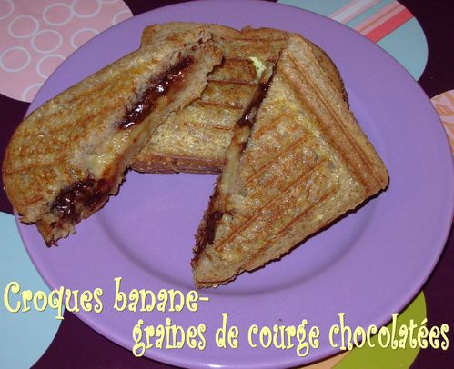 Croques banane-graines de courge chocolatées2