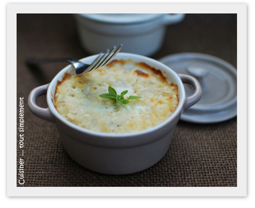 gratin de blé aux fromages et au jambon