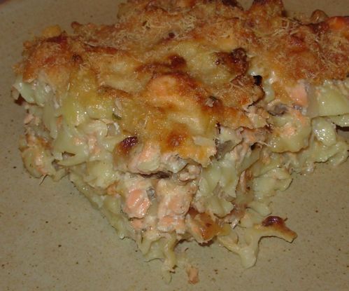 Gratin de pâtes, saumon & herbes6
