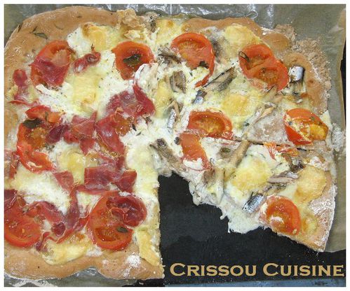 pizza chèvre jambon et anchois