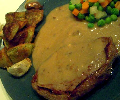 steak legumes sauce morilles