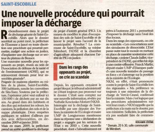 NKM favorable à la décharge de Vert-le-Grand
