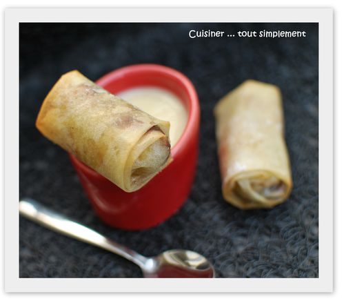 nems choco banane et crème anglaise